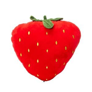 New! Strawberry Plush Pillow 14in x 14in so on Trend for Summer!